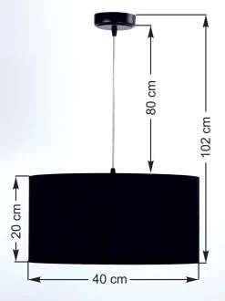 Pendelleuchte Schwarz Gold Stoff Retro Esstisch