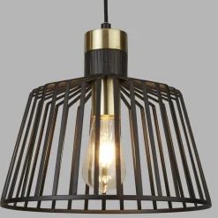 Pendelleuchte Schwarz Messing E27 Ø 30 cm Metall