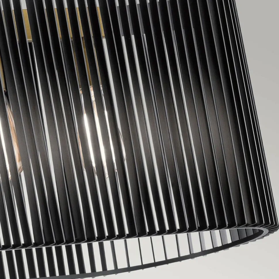 Pendelleuchte Schwarz Messing B: 101,6 cm 5x E27 Metall