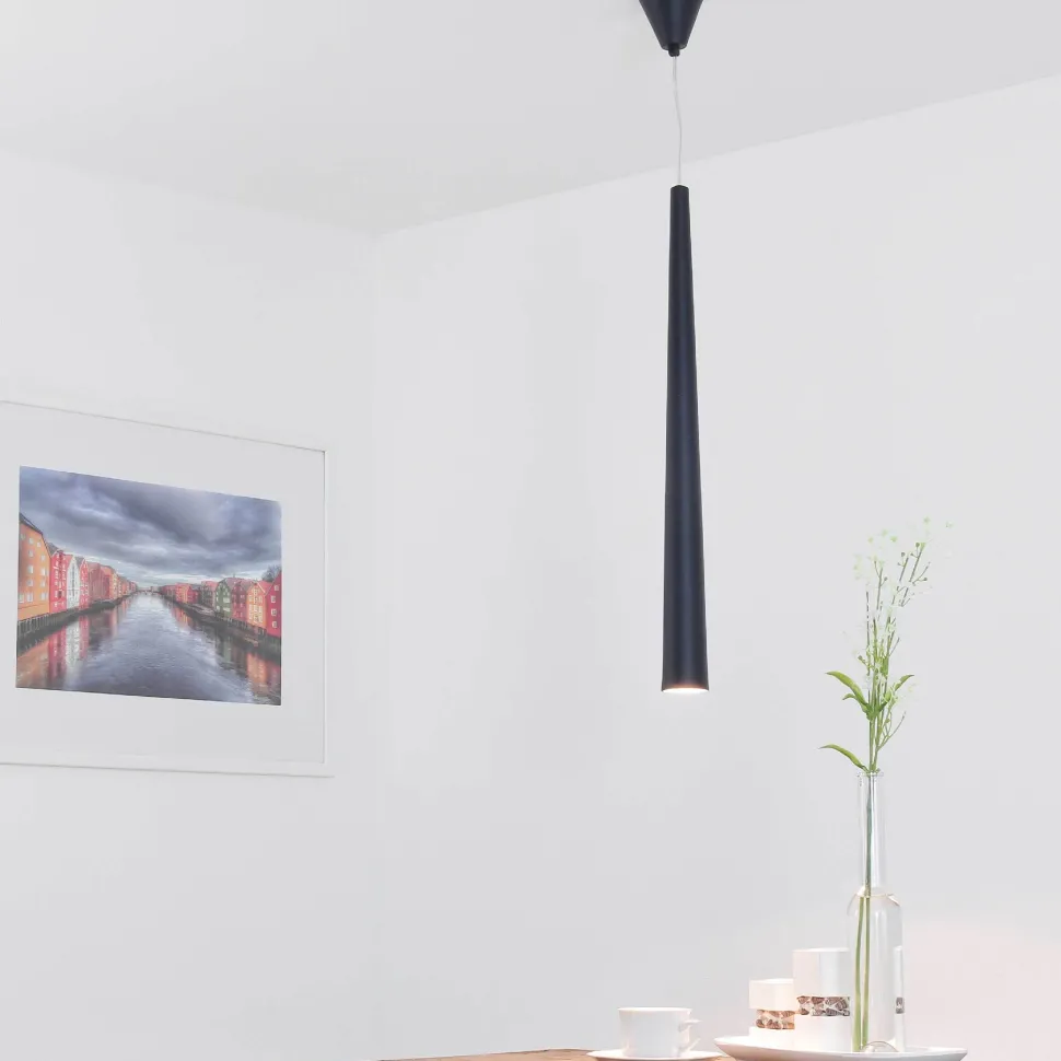 Pendelleuchte Schwarz Metall schmal GU10