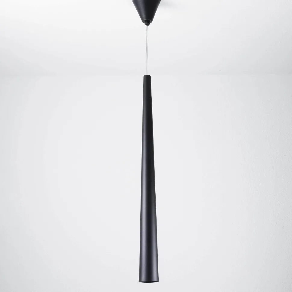 Pendelleuchte Schwarz Metall schmal GU10