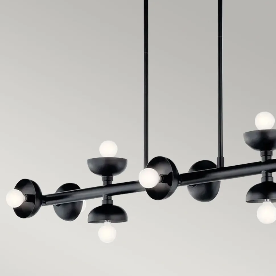 Pendelleuchte Schwarz Metall 121,9 cm lang H: max. 120 cm E14