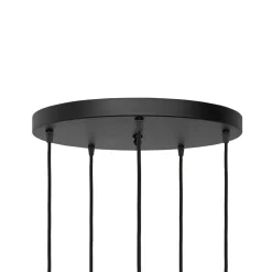 Pendelleuchte Schwarz Weiß Ø 45 cm Messing Eisen Glas 5x E27