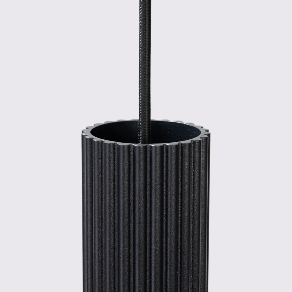 Pendelleuchte Schwarz 3x GU10 schmal Ø 19,5 cm Alu Modern