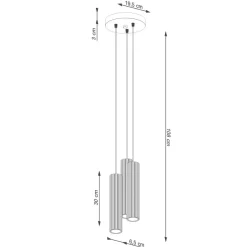 Pendelleuchte Schwarz 3x GU10 schmal Ø 19,5 cm Alu Modern