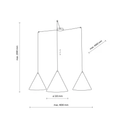 Pendelleuchte Schwarz XXL verstellbar 3-flammig E27 CODY