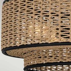 Pendelleuchte Seil Metall D: 50,8 cm H: max. 233,3 cm Boho