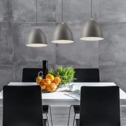 Pendelleuchte Silber Metall 3-flmg Retro Esstisch