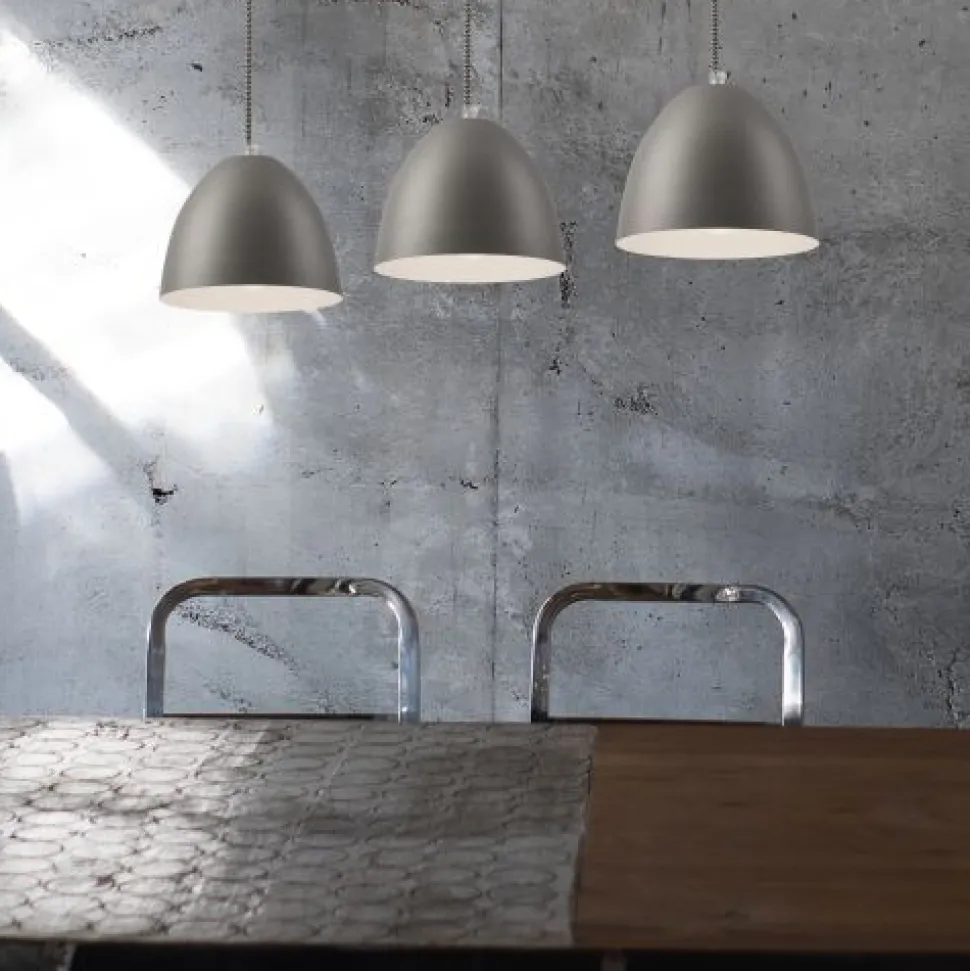 Pendelleuchte Silber Metall 3-flmg Retro Esstisch