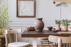 Pendelleuchte Stoff Ø 50 cm rund Velours Optik Beige Creme