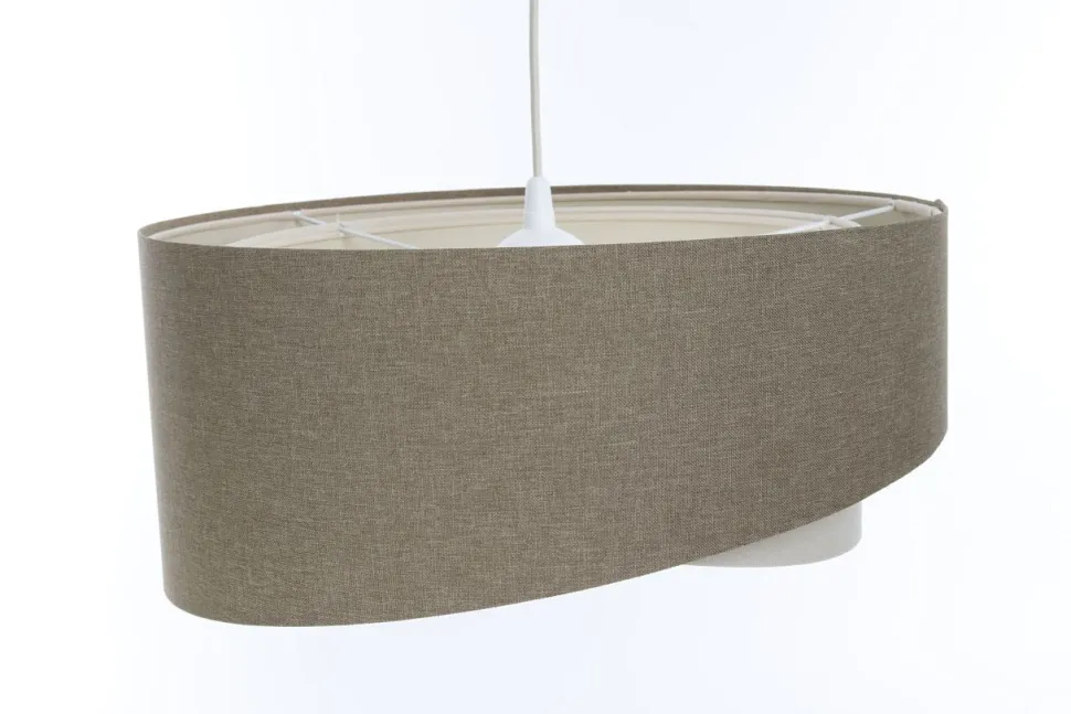 Pendelleuchte Stoff Ø 50 cm rund E27 Braun Creme Modern