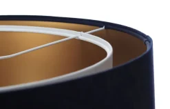 Pendelleuchte Stoff Blau Weiß Gold E27 rund D: 50 cm