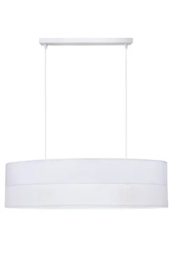 Pendelleuchte Stoff blendarm in Weiß 2-flammig wohnlich