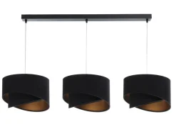 Pendelleuchte Stoff 3-flammig Stoff Schwarz Gold E27