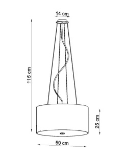 Pendelleuchte Stoff Glas Ø 50 cm Schwarz blendarm rund