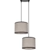 Pendelleuchte Stoff Schwarz Beige E27 L:22 cm 2-flmg
