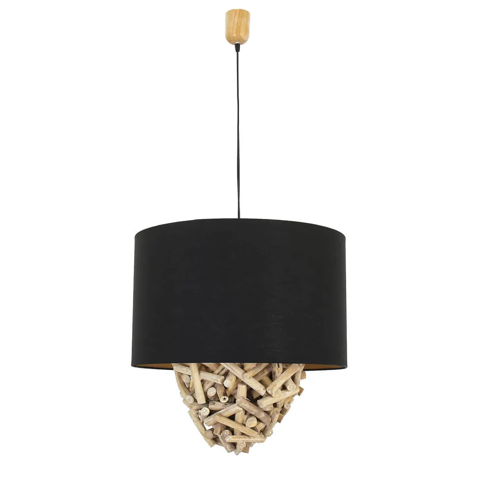 Pendelleuchte Treibholz Stoff Handarbeit Unikat PATTANI