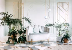 Pendelleuchte verstellbar Kugel G9 Ø 12 cm in Gold Weiß