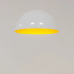 Pendelleuchte verstellbar rund Ø 33 cm Weiß Gold GX53 Metall