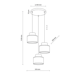 Pendelleuchte verstellbar Stoff Jute H: max. 1,1 m 3x E27