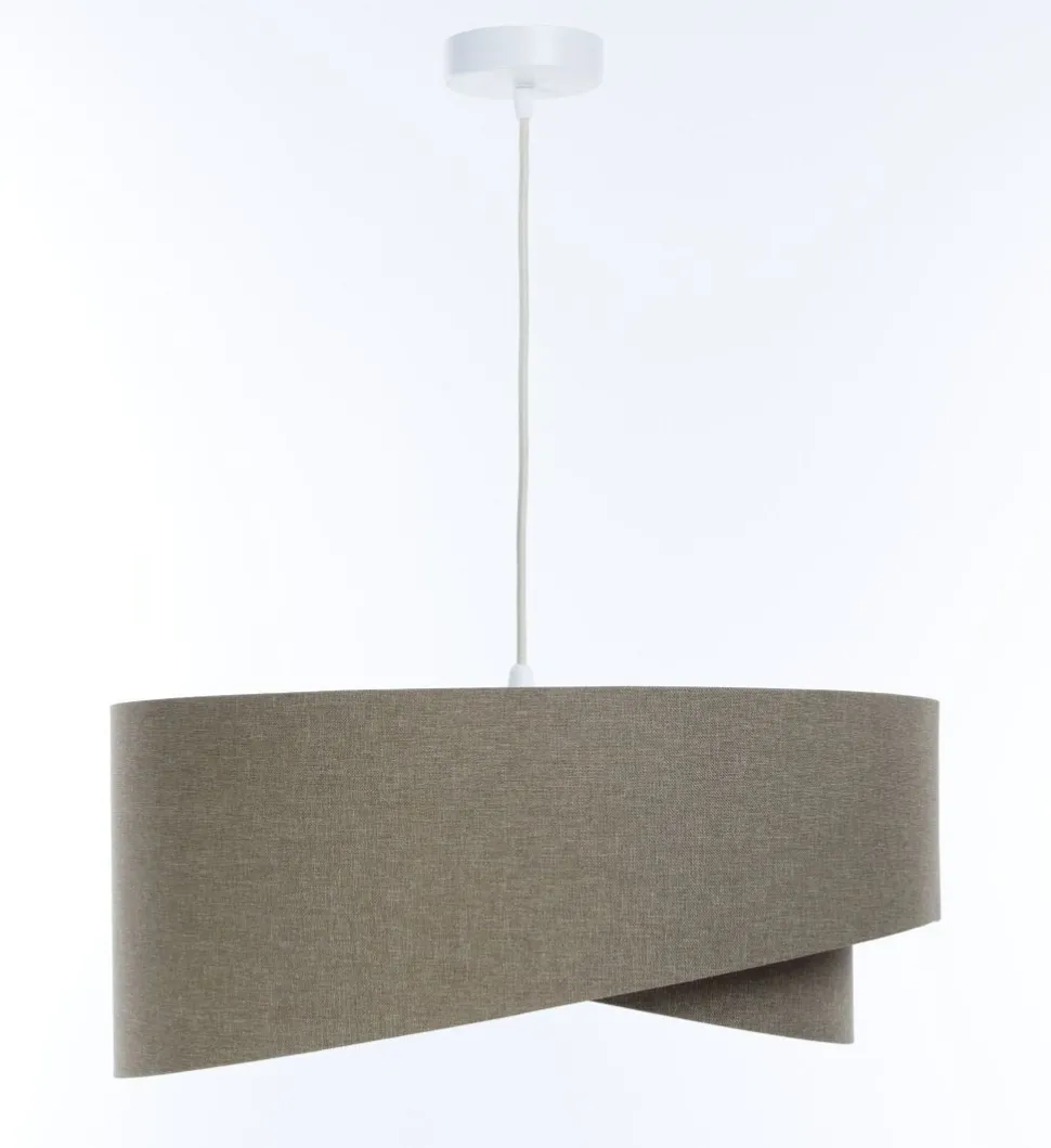 Pendelleuchte verstellbar Braun E27 rund Ø 50 cm Stoff Modern