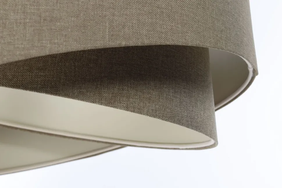 Pendelleuchte verstellbar Braun E27 rund Ø 50 cm Stoff Modern