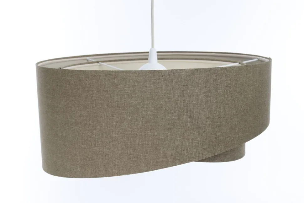 Pendelleuchte verstellbar Braun E27 rund Ø 50 cm Stoff Modern