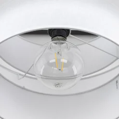 Pendelleuchte Weiß Ø 50 cm H: max. 160 cm Stoff Metall E27