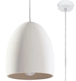 Pendelleuchte Weiß Ø 30 cm Keramik bemalbar E27 TEVEL