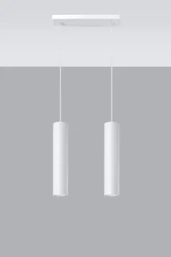 Pendelleuchte Weiß 2-flammig GU10 höhenverstellbar