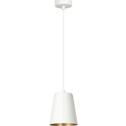 Pendelleuchte Weiß Gold Metall Retro flexibel E27