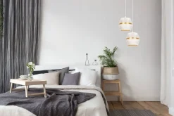 Pendelleuchte Weiß Gold Metall 2-flammig B:40 cm E27