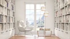 Pendelleuchte Weiß Gold Metall 2-flammig B:40 cm E27