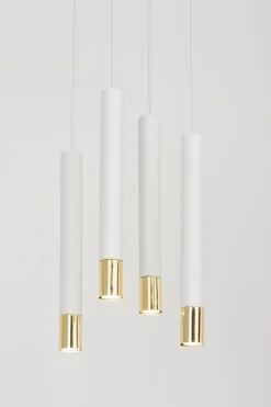 Pendelleuchte Weiß Gold Modern Metall Esstisch THEANO