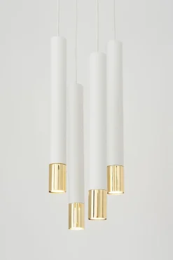 Pendelleuchte Weiß Gold Modern Metall Esstisch THEANO