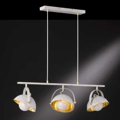 Pendelleuchte Weiß Gold verstellbar Esstisch