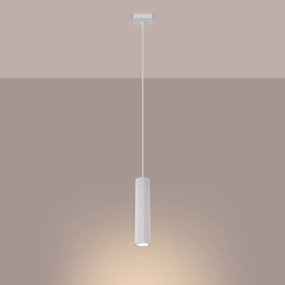 Pendelleuchte Weiß GU10 schmal Ø 8 cm aus Aluminium Modern