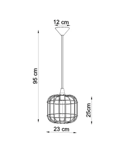 Pendelleuchte Weiß Metall Draht Ø 23 cm Retro E27
