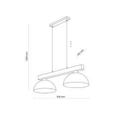 Pendelleuchte Weiß Metall Holz länglich E27 Skandi