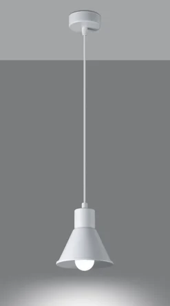 Pendelleuchte Weiß Metall Retro Ø 14 cm schlicht E27