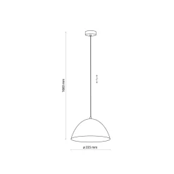 Pendelleuchte Weiß Metall Ø 33,5 cm Modern schlicht