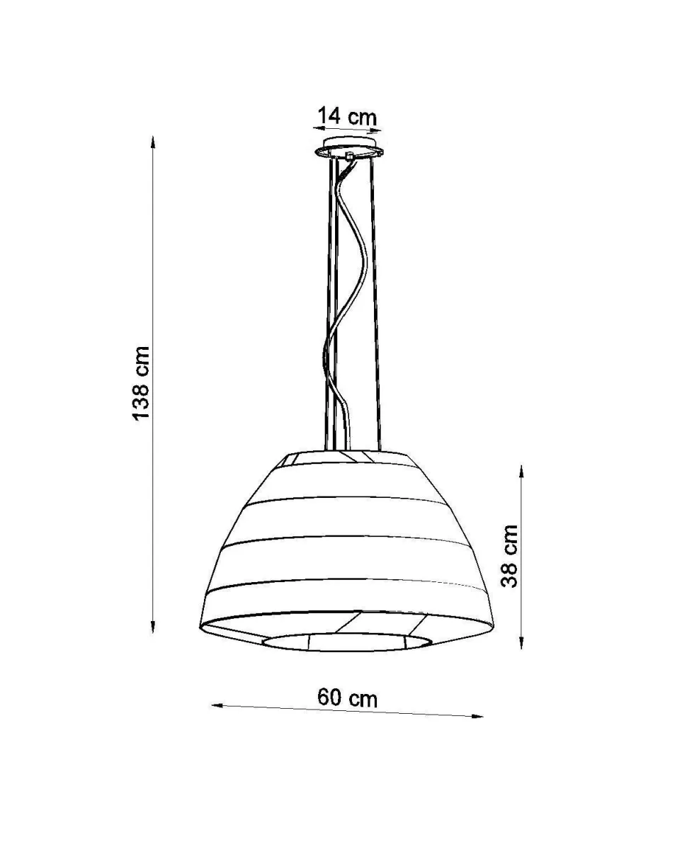 Pendelleuchte Weiß Stoff Glas Ø 60 cm groß 3x E27 DIYA