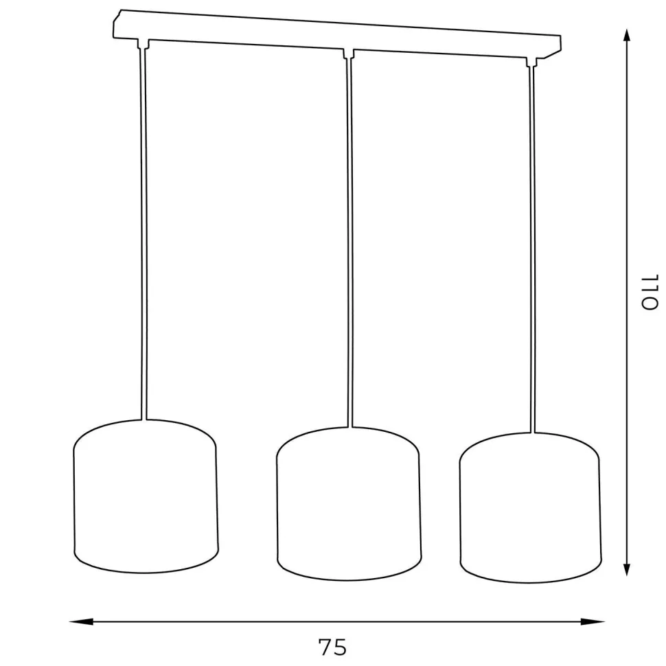 Pendelleuchte Weiß Stoff Metall E27 75 cm lang blendarm