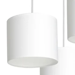 Pendelleuchte Weiß Stoff Metall E27 B:45 cm blendarm