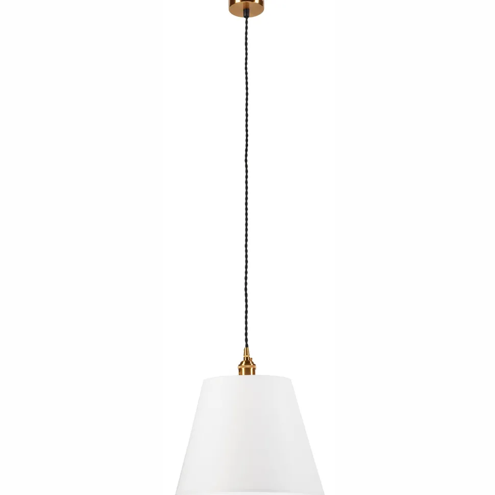 Pendelleuchte Weiß Stoff Schirm Ø 30 cm Vintage