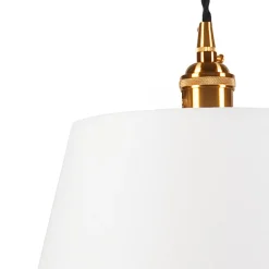 Pendelleuchte Weiß Stoff Schirm Ø 30 cm Vintage