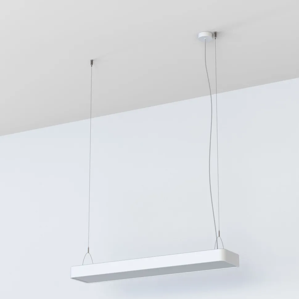 Pendelleuchte Weiß T8 LED mit 3000 K warmweiß B: 93,5 cm lang