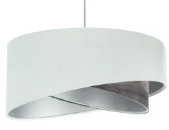 Pendelleuchte Wohnzimmer rund D: 50 cm Stoff Velours Optik