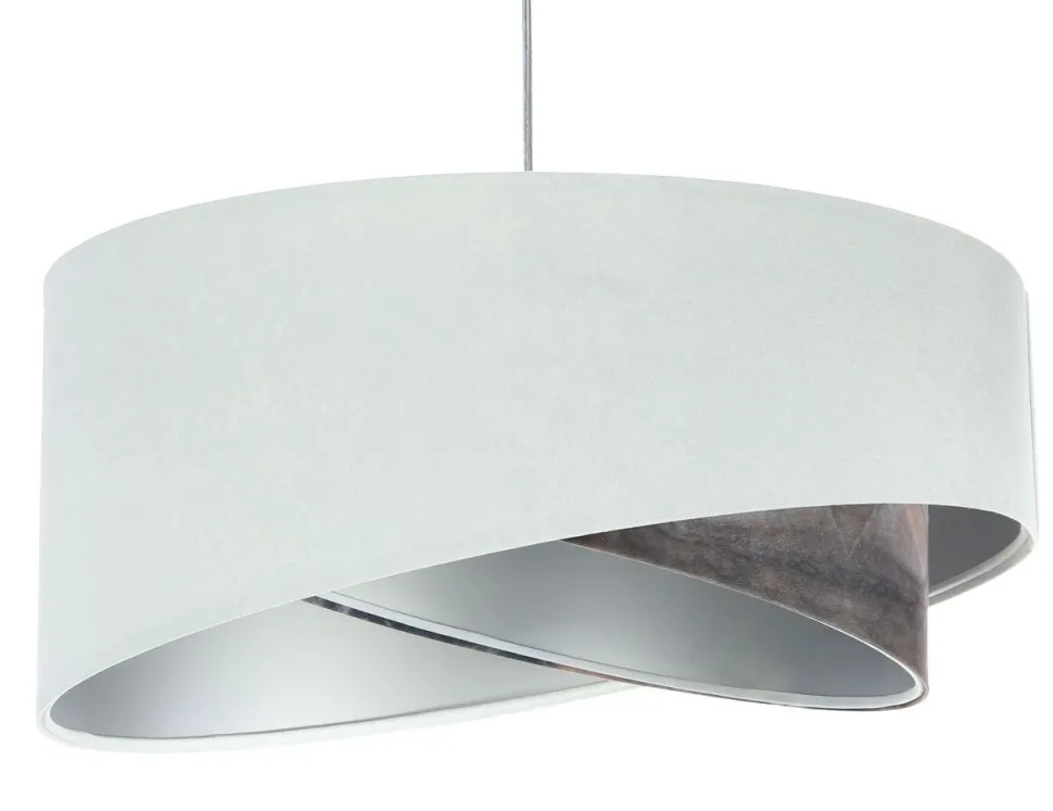 Pendelleuchte Wohnzimmer rund D: 50 cm Stoff Velours Optik