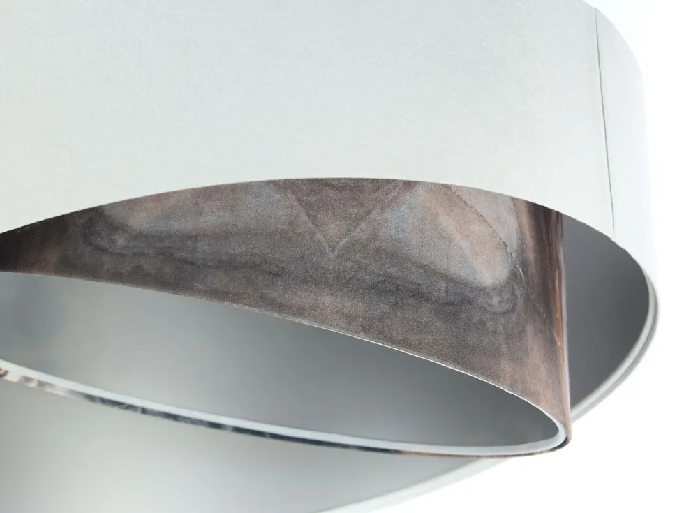 Pendelleuchte Wohnzimmer rund D: 50 cm Stoff Velours Optik